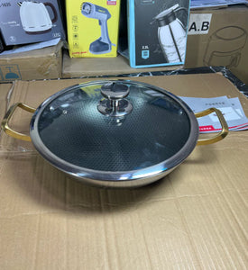 Honey comb Laser coated Deep Frypan—Stock pot