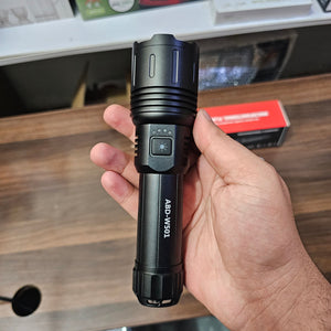 Lot Imported Waterproof Flashlight: , Laser Beam, and 1km Range Long Lasting Backup