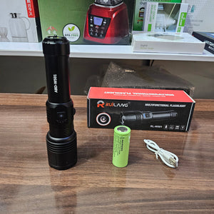 Lot Imported Waterproof Flashlight: , Laser Beam, and 1km Range Long Lasting Backup