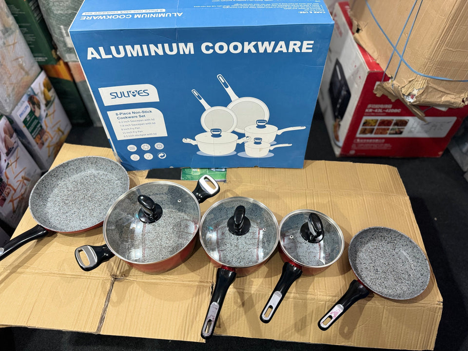 Sulives 8pc Aluminium Granite coated Cookware Set —IMPORTED