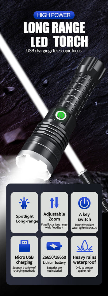 P50 Rechargeable Super Flashlight Torch